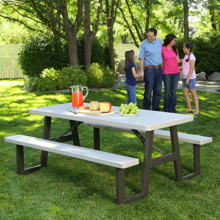 Lifetime 60030 WFrame 6 Foot Folding Picnic Table Bench