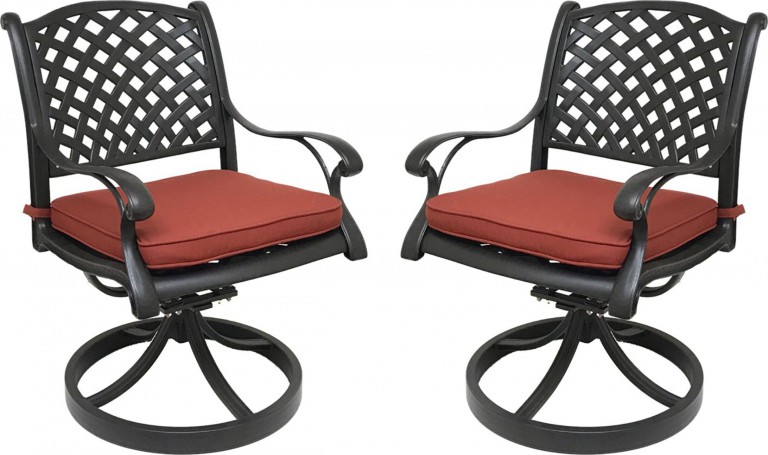 Nevada Cast Aluminum Outdoor Swivel Rocker Chairs With Sunbrella   Nevada Cast Aluminum Outdoor Swivel Rocker Chairs Sunbrella Cushions 768x455 